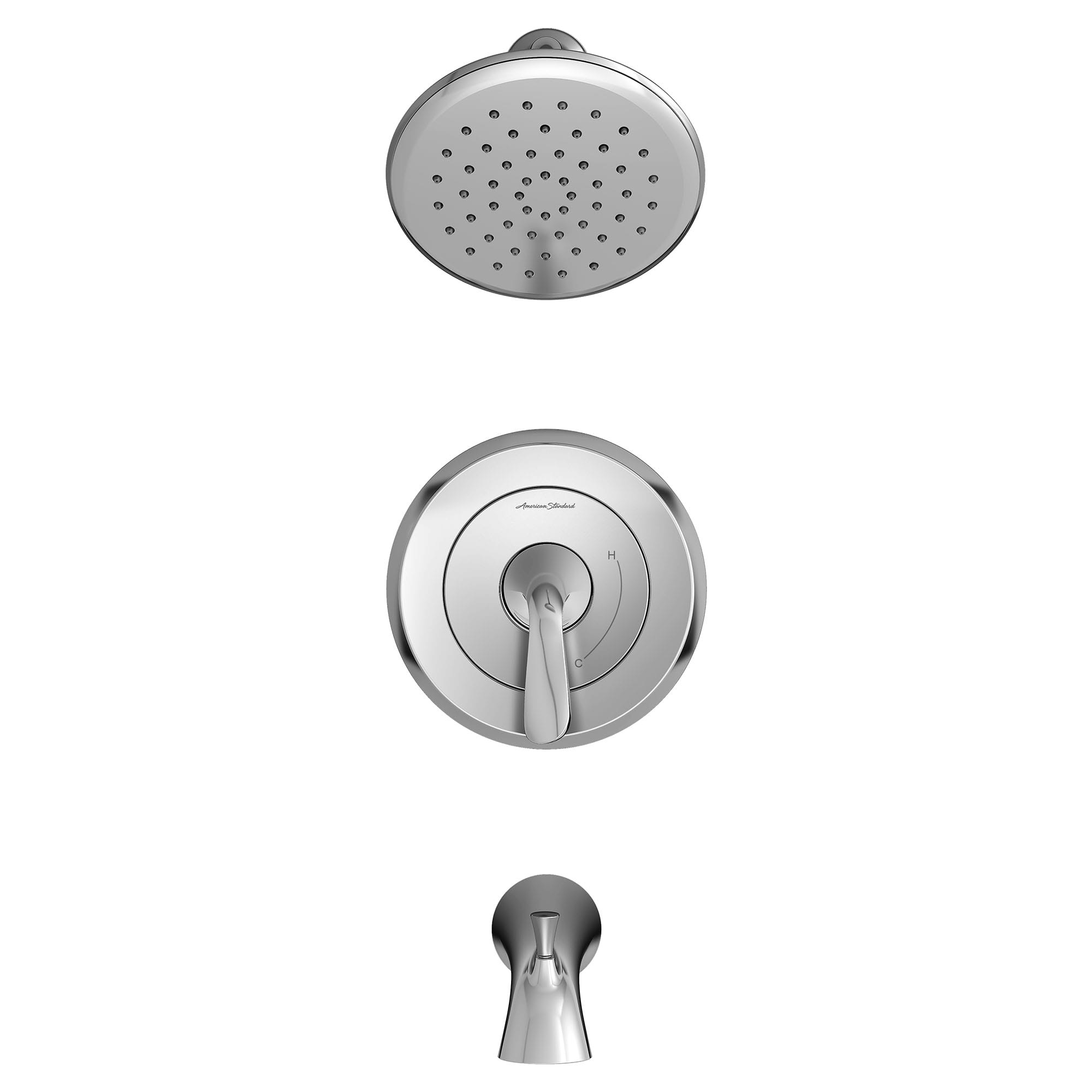 Fluent® 1.8 gpm/6.8 L/min baignoire and Garniture de douche avec Pomme de douche à économie d'eau,   cartouche à double équilibre de pression en céramique avec poignée à levier